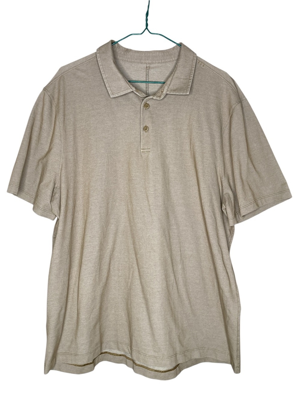 Lululemon Evolution Polo Golf Shirt Short Sleeve Light Brown Tan ESTIMATED XL